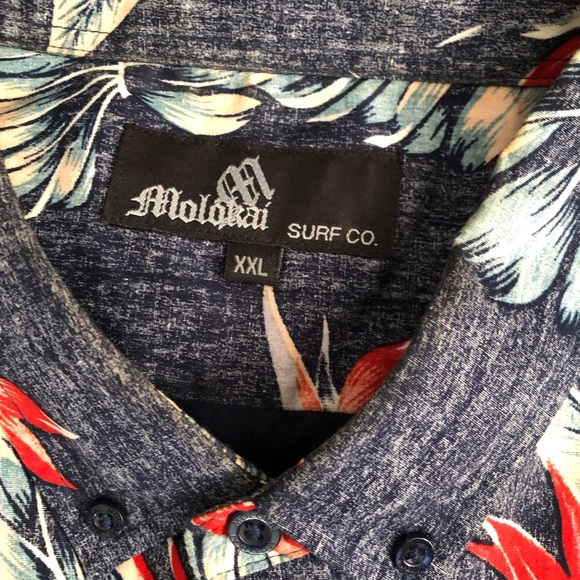 Molokai Surf Company Men’s Hawaiian Tropical Button Down Shirt‎ Size XXL - Picture 3 of 5